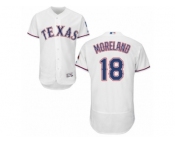 Men's Majestic Texas Rangers #18 Mitch Moreland White Flexbase Authentic Collection MLB Jersey