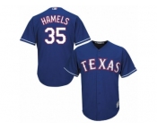 Men's Majestic Texas Rangers #35 Cole Hamels Authentic Royal Blue Alternate 2 Cool Base MLB Jersey
