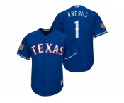 Men's Texas Rangers #1 Elvis Andrus 2017 Spring Training Cool Base Stitched MLB Jersey
