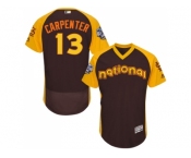 Men's Majestic St. Louis Cardinals #13 Matt Carpenter Brown 2016 All-Star National League BP Authentic Collection Flex Base MLB Jerse