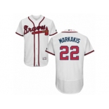 Men's Majestic Atlanta Braves #22 Nick Markakis White Flexbase Authentic Collection MLB Jersey