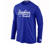New York Yankees Long Sleeve T-Shirt Blue