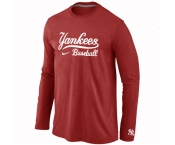 New York Yankees Long Sleeve T-Shirt RED