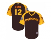 Youth Majestic San Francisco Giants #12 Joe Panik Authentic Brown 2016 All-Star National League BP Cool Base MLB Jersey