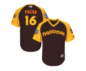 Youth Majestic San Francisco Giants #16 Angel Pagan Authentic Brown 2016 All-Star National League BP Cool Base MLB Jersey