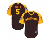 Youth Majestic San Francisco Giants #5 Matt Duffy Authentic Brown 2016 All-Star National League BP Cool Base MLB Jersey