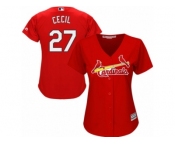 Women Majestic St. Louis Cardinals #27 Brett Cecil Replica Red Alternate Cool Base MLB Jersey