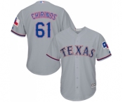 Youth Majestic Texas Rangers #61 Robinson Chirinos Replica Grey Road Cool Base MLB Jersey