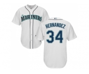 Youth Seattle Mariners #34 Felix Hernandez White Cool Base Stitched MLB Jersey