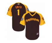 Youth Majestic San Diego Padres #1 Ozzie Smith Authentic Brown 2016 All-Star National League BP Cool Base Cool Base MLB Jersey