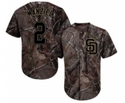 Youth Majestic San Diego Padres #2 Johnny Manziel Authentic Camo Realtree Collection Flex Base MLB Jersey