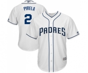 Youth Majestic San Diego Padres #2 Jose Pirela Replica White Home Cool Base MLB Jersey