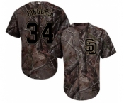 Youth Majestic San Diego Padres #34 Rollie Fingers Authentic Camo Realtree Collection Flex Base MLB Jersey
