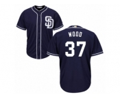 Youth Majestic San Diego Padres #37 Travis Wood Replica Navy Blue Alternate 1 Cool Base MLB Jersey