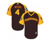 Youth Majestic San Diego Padres #4 Wil Myers Authentic Brown 2016 All-Star National League BP Cool Base Cool Base MLB Jersey