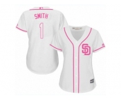 Women's Majestic San Diego Padres #1 Ozzie Smith Replica White Fashion Cool Base MLB Jersey