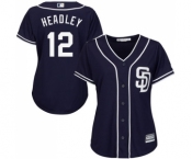 Women's Majestic San Diego Padres #12 Chase Headley Replica Navy Blue Alternate 1 Cool Base MLB Jersey
