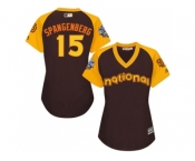 Women's Majestic San Diego Padres #15 Cory Spangenberg Authentic Brown 2016 All-Star National League BP Cool Base Cool Base MLB Jersey