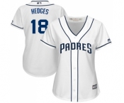 Women's Majestic San Diego Padres #18 Austin Hedges Replica White Home Cool Base MLB Jersey