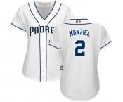 Women's Majestic San Diego Padres #2 Johnny Manziel Replica White Home Cool Base MLB Jersey