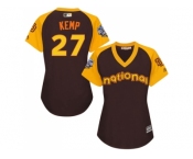 Women's Majestic San Diego Padres #27 Matt Kemp Authentic Brown 2016 All-Star National League BP Cool Base Cool Base MLB Jersey