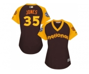 Women's Majestic San Diego Padres #35 Randy Jones Authentic Brown 2016 All-Star National League BP Cool Base Cool Base MLB Jersey