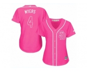 Women's Majestic San Diego Padres #4 Wil Myers Replica Pink Fashion Cool Base MLB Jersey