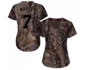 Women's Majestic San Diego Padres #7 Manuel Margot Authentic Camo Realtree Collection Flex Base MLB Jersey