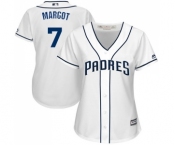 Women's Majestic San Diego Padres #7 Manuel Margot Replica White Home Cool Base MLB Jersey