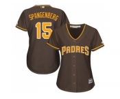 Women's San Diego Padres #15 Cory Spangenberg Brown Alternate Stitched MLB Jersey