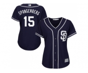 Women's San Diego Padres #15 Cory Spangenberg Navy Blue Alternate Stitched MLB Jersey