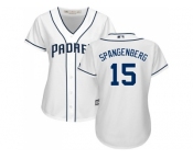 Women's San Diego Padres #15 Cory Spangenberg White Home Stitched MLB Jersey