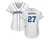 Women's San Diego Padres #27 Jered Weaver White Home Stitched MLB Jersey