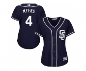 Women's San Diego Padres #4 Wil Myers Navy Blue Alternate Stitched MLB Jersey