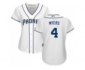Women's San Diego Padres #4 Wil Myers White Home Stitched MLB Jersey