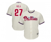 Youth Philadelphia Phillies #27 Aaron Nola Cream Cool Base Stitched MLB Jersey