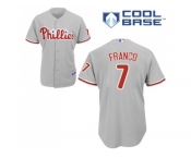 Youth Philadelphia Phillies #7 Maikel Franco Grey Cool Base Stitched MLB Jersey