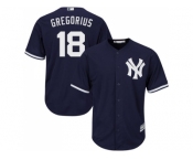 Youth New York Yankees #18 Didi Gregorius Navy blue Cool Base Stitched Baseball Jersey