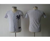 youth mlb jerseys new york yankees blank white(black strip)