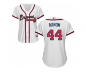 Women's Atlanta Braves #44 Hank Aaron White Home Stitched MLB Jersey