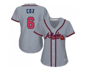 Women's Atlanta Braves #6 Bobby Cox Grey Road Stitched MLB Jersey