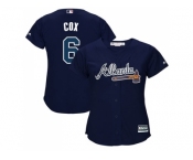 Women's Atlanta Braves #6 Bobby Cox Navy Blue Alternate Stitched MLB Jersey