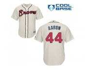 Youth Atlanta Braves #44 Hank Aaron Cream Cool Base Stitched MLB Jersey