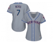 Women's Majestic New York Mets #7 Jose Reyes Replica Grey Road Cool Base MLB Jersey