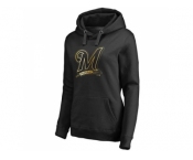 Women's Milwaukee Brewers Gold Collection Pullover Hoodie Black