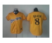 women mlb jerseys milwaukee brewers #8 braun yellow