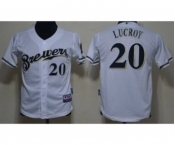 youth mlb jerseys milwaukee brewers #20 lucroy white