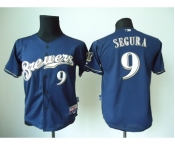 youth mlb jerseys milwaukee brewers #9 segura blue