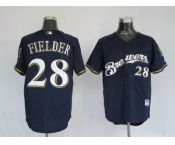 youth mlb milwaukee brewers #28 fielder blue