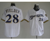 youth mlb milwaukee brewers #28 fielder white